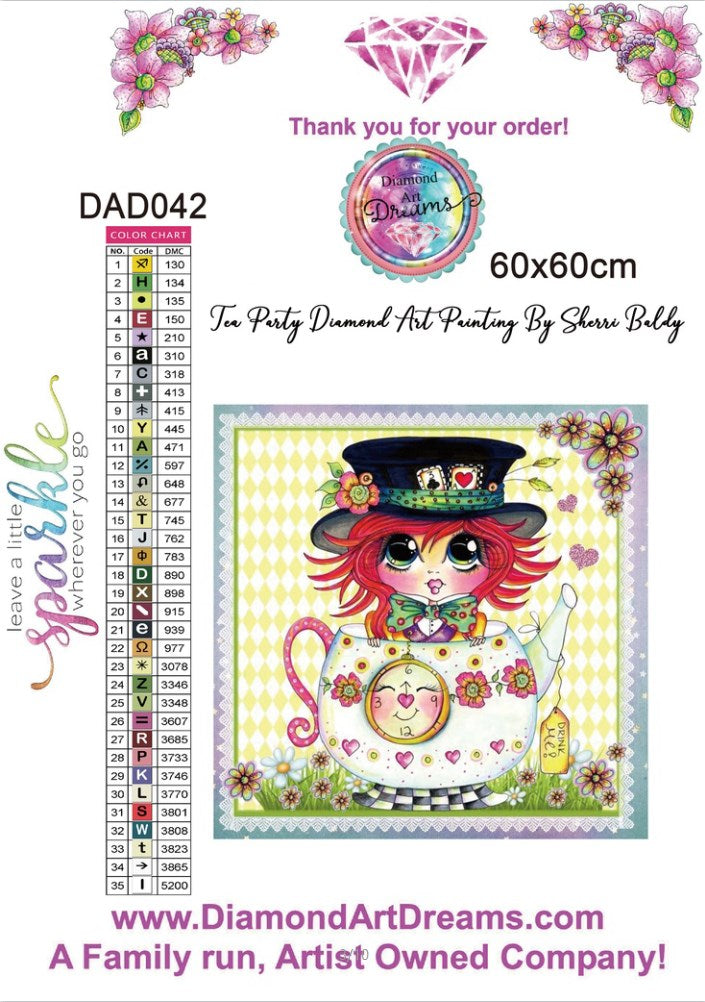 My Besties Mad Hatter Tea Party DAD# 42 Diamond Art Painting By