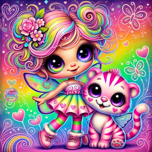 A~ PRE-ORDER~ LIMITED ~EXCLUSIVE!!!~ Rainbow Tiger Besties RB102 Diamond Art Painting By Sherri Baldy