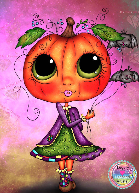 PRE-ORDER~ Sherri Baldy My Besties Fall Pumpkin Girl DAD 8014 Diamond Art Painting